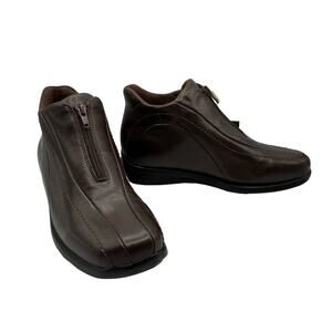 New Earth Shoe Acadia Women Brown Leather Comfort First Booties Size 7